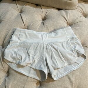 White lululemon lined low-rise speed shorts size 0
